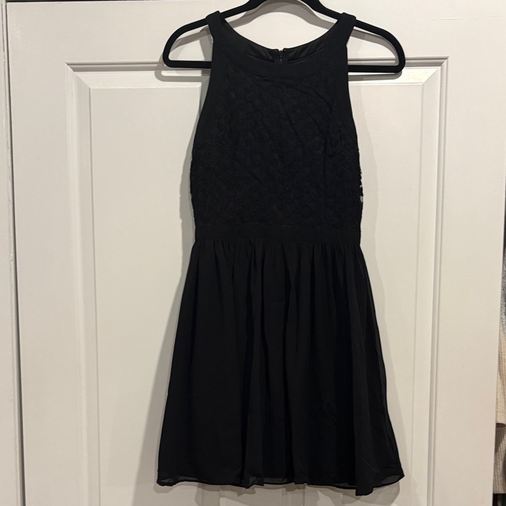 Miami Black Dress with Zipper Detail